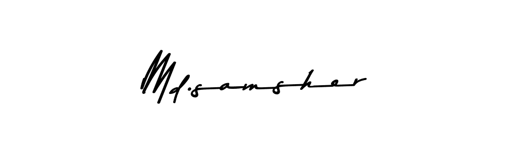 The best way (Asem Kandis PERSONAL USE) to make a short signature is to pick only two or three words in your name. The name Md.samsher include a total of six letters. For converting this name. Md.samsher signature style 9 images and pictures png