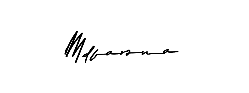How to make Mdfarzna name signature. Use Asem Kandis PERSONAL USE style for creating short signs online. This is the latest handwritten sign. Mdfarzna signature style 9 images and pictures png