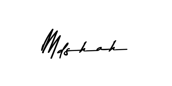 Create a beautiful signature design for name Mdshah. With this signature (Asem Kandis PERSONAL USE) fonts, you can make a handwritten signature for free. Mdshah signature style 9 images and pictures png