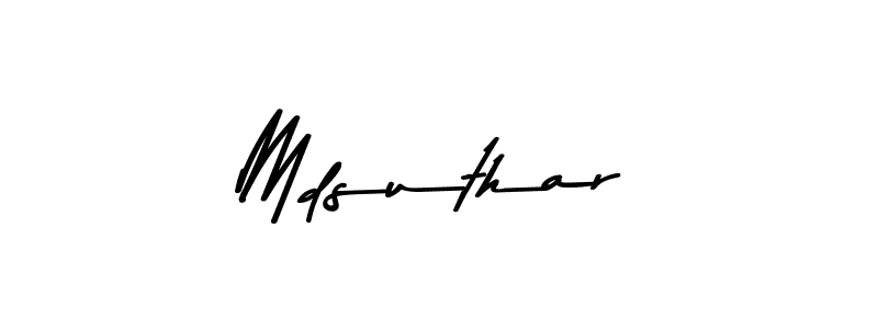 Make a beautiful signature design for name Mdsuthar. With this signature (Asem Kandis PERSONAL USE) style, you can create a handwritten signature for free. Mdsuthar signature style 9 images and pictures png