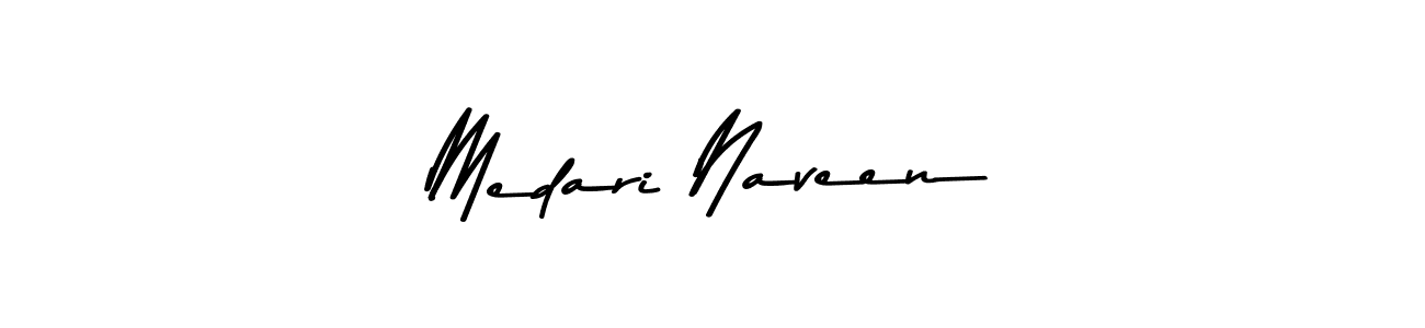 Design your own signature with our free online signature maker. With this signature software, you can create a handwritten (Asem Kandis PERSONAL USE) signature for name Medari Naveen. Medari Naveen signature style 9 images and pictures png