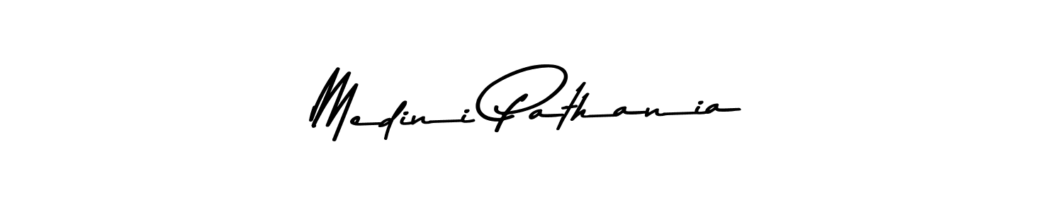 Medini Pathania stylish signature style. Best Handwritten Sign (Asem Kandis PERSONAL USE) for my name. Handwritten Signature Collection Ideas for my name Medini Pathania. Medini Pathania signature style 9 images and pictures png