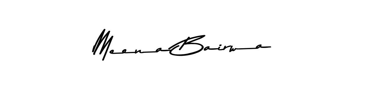 How to make Meena Bairwa name signature. Use Asem Kandis PERSONAL USE style for creating short signs online. This is the latest handwritten sign. Meena Bairwa signature style 9 images and pictures png