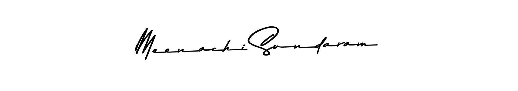 How to make Meenachi Sundaram name signature. Use Asem Kandis PERSONAL USE style for creating short signs online. This is the latest handwritten sign. Meenachi Sundaram signature style 9 images and pictures png