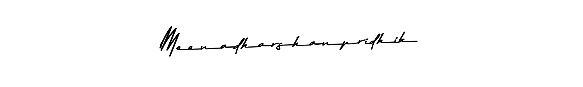 The best way (Asem Kandis PERSONAL USE) to make a short signature is to pick only two or three words in your name. The name Meenadharshanpridhik include a total of six letters. For converting this name. Meenadharshanpridhik signature style 9 images and pictures png