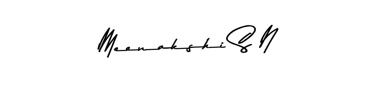 Create a beautiful signature design for name Meenakshi S N. With this signature (Asem Kandis PERSONAL USE) fonts, you can make a handwritten signature for free. Meenakshi S N signature style 9 images and pictures png