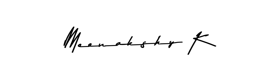 Make a beautiful signature design for name Meenakshy K. With this signature (Asem Kandis PERSONAL USE) style, you can create a handwritten signature for free. Meenakshy K signature style 9 images and pictures png