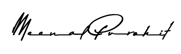 A stylish, flowing autograph style designed for name Meenal Purohit using Asem Kandis PERSONAL USE typography. Perfect for digital creative projects. Meenal Purohit signature style 9 images and pictures png