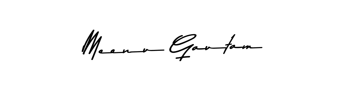 How to make Meenu Gautam name signature. Use Asem Kandis PERSONAL USE style for creating short signs online. This is the latest handwritten sign. Meenu Gautam signature style 9 images and pictures png