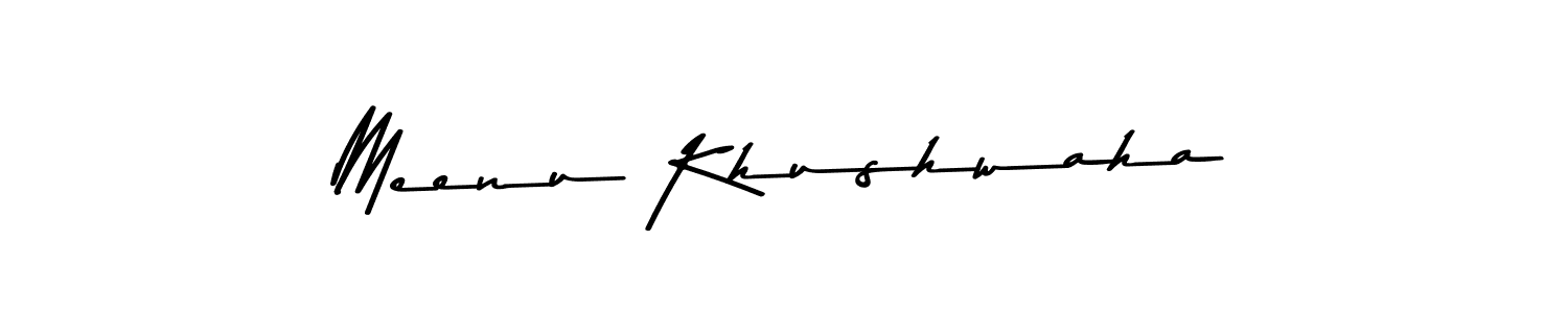 How to make Meenu Khushwaha name signature. Use Asem Kandis PERSONAL USE style for creating short signs online. This is the latest handwritten sign. Meenu Khushwaha signature style 9 images and pictures png