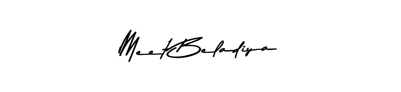 How to make Meet Beladiya name signature. Use Asem Kandis PERSONAL USE style for creating short signs online. This is the latest handwritten sign. Meet Beladiya signature style 9 images and pictures png