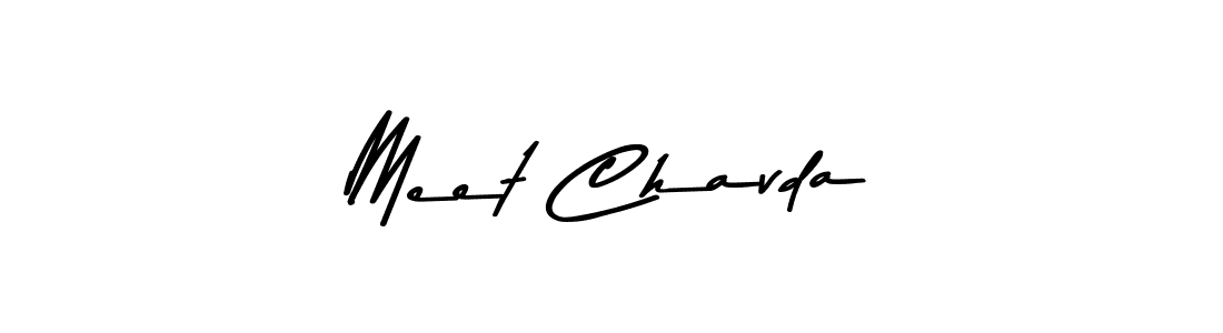 Use a signature maker to create a handwritten signature online. With this signature software, you can design (Asem Kandis PERSONAL USE) your own signature for name Meet Chavda. Meet Chavda signature style 9 images and pictures png