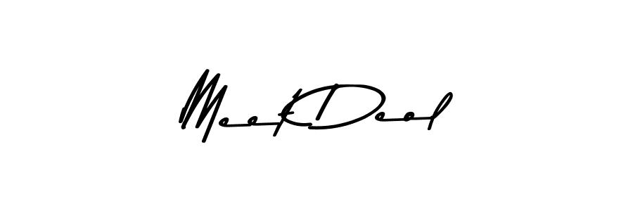 Create a beautiful signature design for name Meet Deol. With this signature (Asem Kandis PERSONAL USE) fonts, you can make a handwritten signature for free. Meet Deol signature style 9 images and pictures png