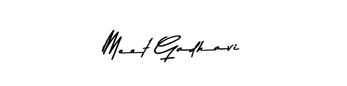 Create a beautiful signature design for name Meet Gadhavi. With this signature (Asem Kandis PERSONAL USE) fonts, you can make a handwritten signature for free. Meet Gadhavi signature style 9 images and pictures png