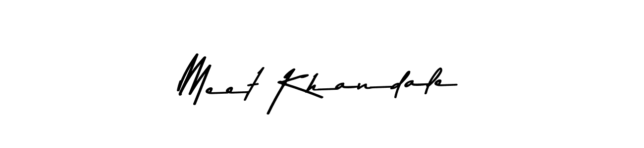 Make a beautiful signature design for name Meet Khandale. With this signature (Asem Kandis PERSONAL USE) style, you can create a handwritten signature for free. Meet Khandale signature style 9 images and pictures png