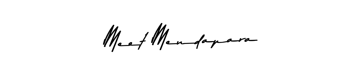 How to make Meet Mendapara name signature. Use Asem Kandis PERSONAL USE style for creating short signs online. This is the latest handwritten sign. Meet Mendapara signature style 9 images and pictures png