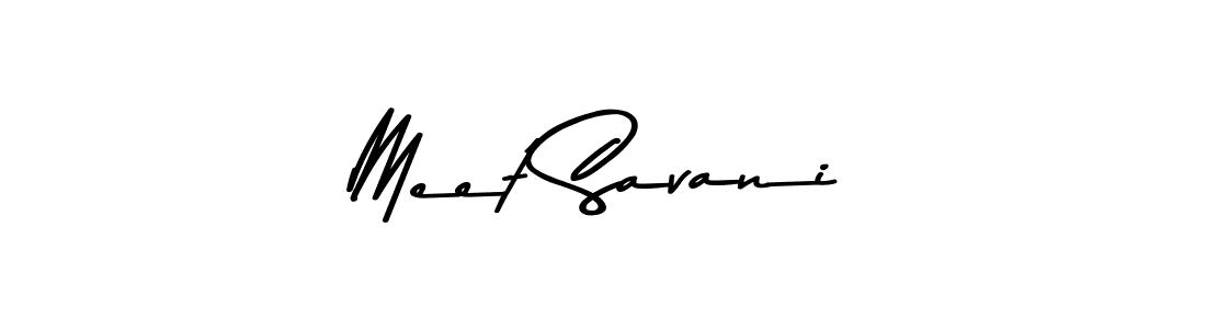 Design your own signature with our free online signature maker. With this signature software, you can create a handwritten (Asem Kandis PERSONAL USE) signature for name Meet Savani. Meet Savani signature style 9 images and pictures png
