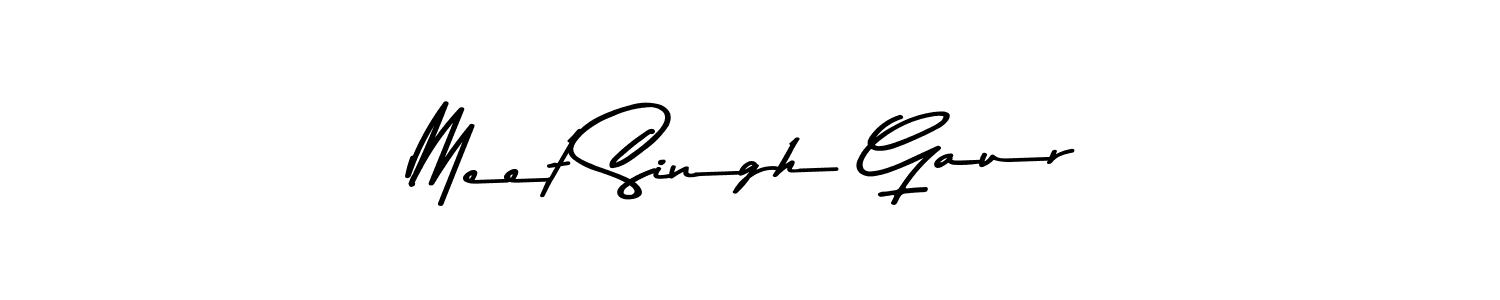 Design your own signature with our free online signature maker. With this signature software, you can create a handwritten (Asem Kandis PERSONAL USE) signature for name Meet Singh Gaur. Meet Singh Gaur signature style 9 images and pictures png