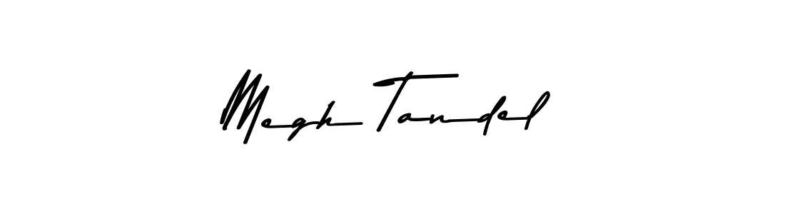 Create a beautiful signature design for name Megh Tandel. With this signature (Asem Kandis PERSONAL USE) fonts, you can make a handwritten signature for free. Megh Tandel signature style 9 images and pictures png