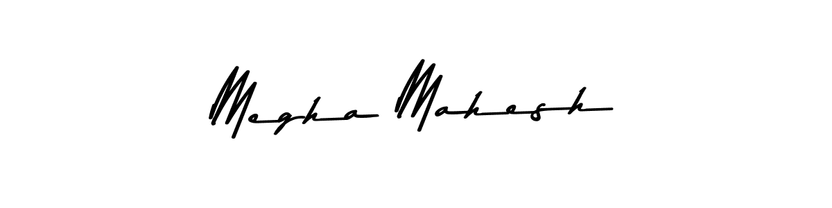 How to make Megha Mahesh name signature. Use Asem Kandis PERSONAL USE style for creating short signs online. This is the latest handwritten sign. Megha Mahesh signature style 9 images and pictures png