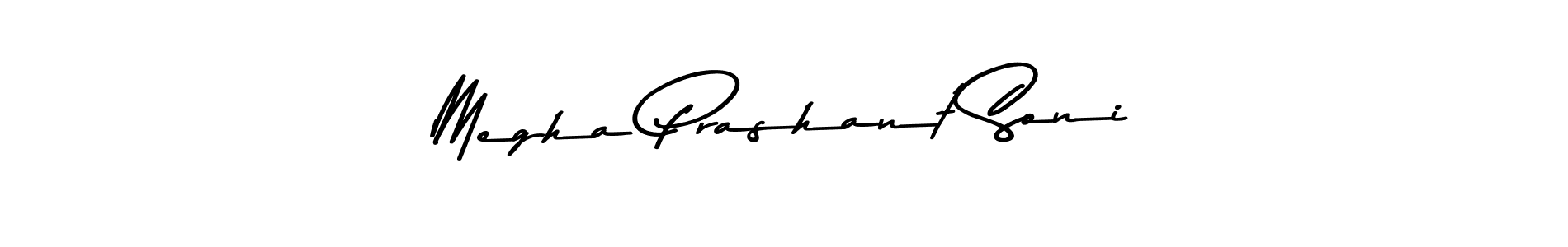 Make a beautiful signature design for name Megha Prashant Soni. With this signature (Asem Kandis PERSONAL USE) style, you can create a handwritten signature for free. Megha Prashant Soni signature style 9 images and pictures png