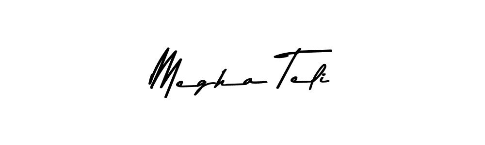 Make a beautiful signature design for name Megha Teli. With this signature (Asem Kandis PERSONAL USE) style, you can create a handwritten signature for free. Megha Teli signature style 9 images and pictures png