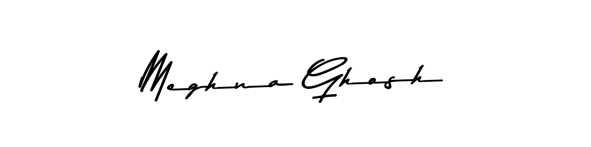 Make a beautiful signature design for name Meghna Ghosh. With this signature (Asem Kandis PERSONAL USE) style, you can create a handwritten signature for free. Meghna Ghosh signature style 9 images and pictures png