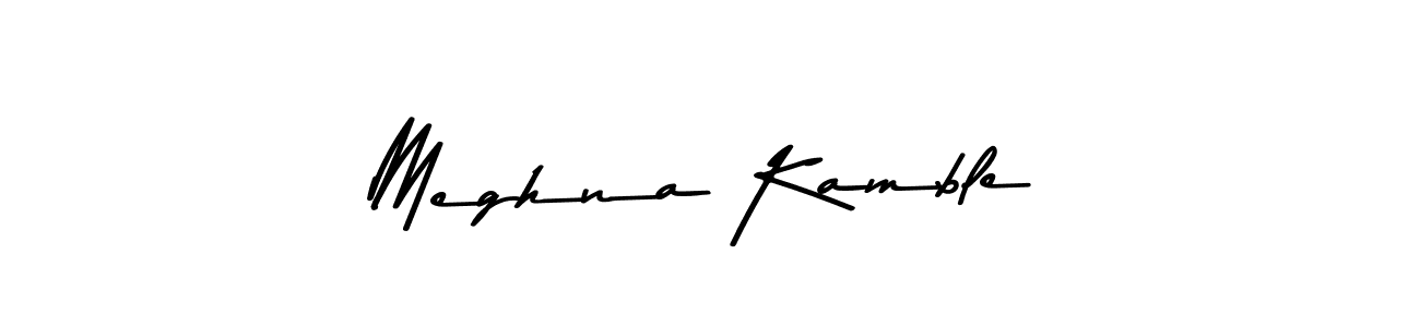 Make a beautiful signature design for name Meghna Kamble. With this signature (Asem Kandis PERSONAL USE) style, you can create a handwritten signature for free. Meghna Kamble signature style 9 images and pictures png