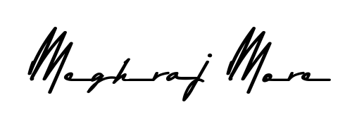 A sleek calligraphic signature for name Meghraj More utilizing Asem Kandis PERSONAL USE styling. Great for adding personal signatures to photos and art. Meghraj More signature style 9 images and pictures png
