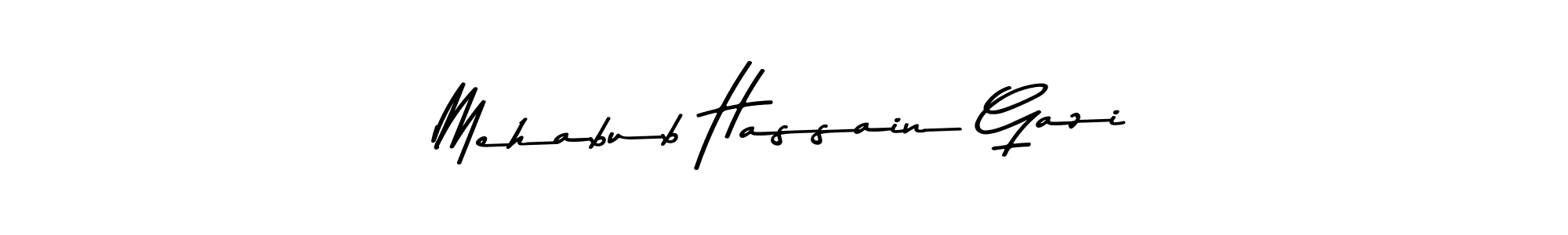 The best way (Asem Kandis PERSONAL USE) to make a short signature is to pick only two or three words in your name. The name Mehabub Hassain Gazi include a total of six letters. For converting this name. Mehabub Hassain Gazi signature style 9 images and pictures png