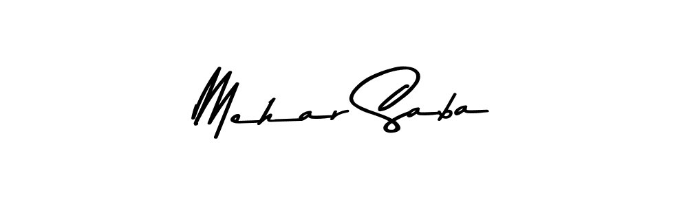 Design your own signature with our free online signature maker. With this signature software, you can create a handwritten (Asem Kandis PERSONAL USE) signature for name Mehar Saba. Mehar Saba signature style 9 images and pictures png