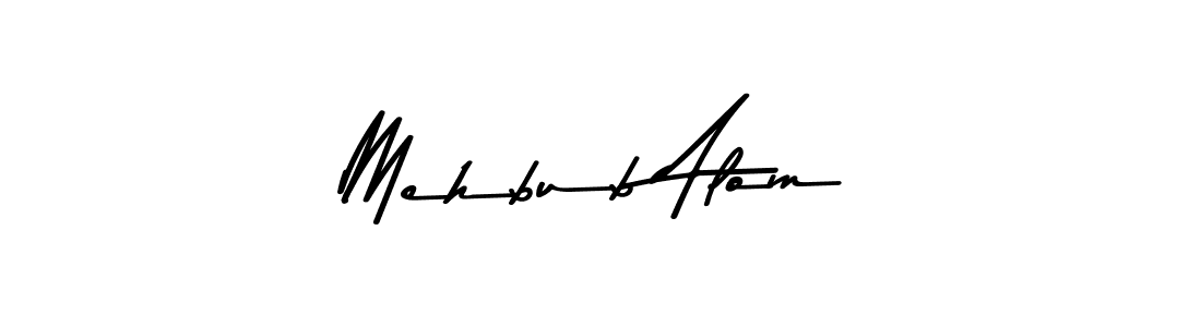 How to make Mehbub Alom name signature. Use Asem Kandis PERSONAL USE style for creating short signs online. This is the latest handwritten sign. Mehbub Alom signature style 9 images and pictures png