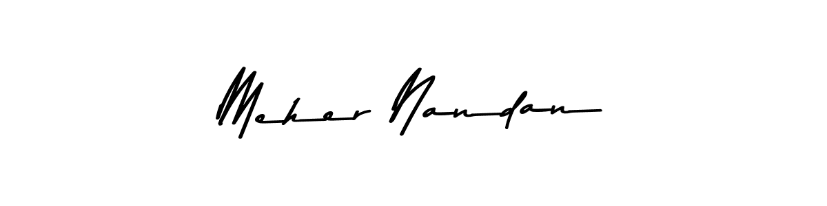 Use a signature maker to create a handwritten signature online. With this signature software, you can design (Asem Kandis PERSONAL USE) your own signature for name Meher Nandan. Meher Nandan signature style 9 images and pictures png