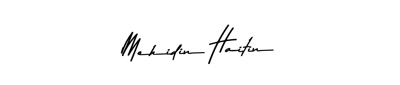 How to make Mehidin Haitin name signature. Use Asem Kandis PERSONAL USE style for creating short signs online. This is the latest handwritten sign. Mehidin Haitin signature style 9 images and pictures png