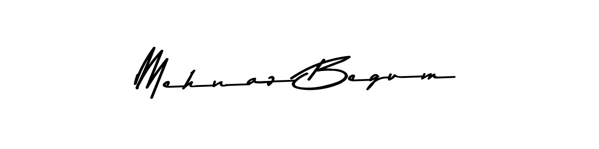 How to make Mehnaz Begum name signature. Use Asem Kandis PERSONAL USE style for creating short signs online. This is the latest handwritten sign. Mehnaz Begum signature style 9 images and pictures png