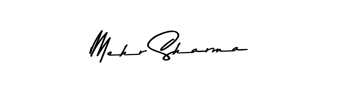 How to make Mehr Sharma name signature. Use Asem Kandis PERSONAL USE style for creating short signs online. This is the latest handwritten sign. Mehr Sharma signature style 9 images and pictures png