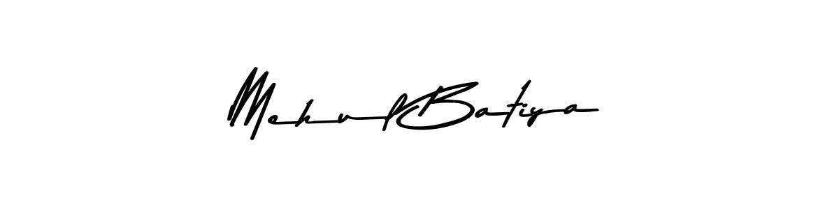 How to make Mehul Batiya name signature. Use Asem Kandis PERSONAL USE style for creating short signs online. This is the latest handwritten sign. Mehul Batiya signature style 9 images and pictures png