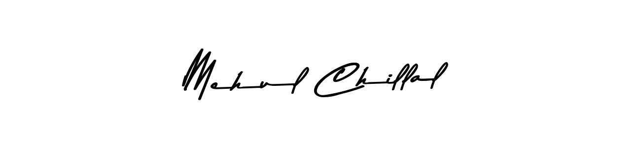 Mehul Chillal stylish signature style. Best Handwritten Sign (Asem Kandis PERSONAL USE) for my name. Handwritten Signature Collection Ideas for my name Mehul Chillal. Mehul Chillal signature style 9 images and pictures png