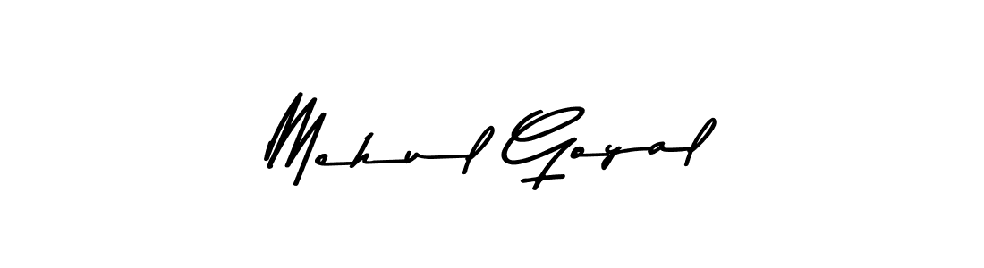 Create a beautiful signature design for name Mehul Goyal. With this signature (Asem Kandis PERSONAL USE) fonts, you can make a handwritten signature for free. Mehul Goyal signature style 9 images and pictures png