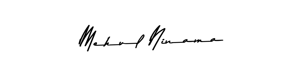 Mehul Ninama stylish signature style. Best Handwritten Sign (Asem Kandis PERSONAL USE) for my name. Handwritten Signature Collection Ideas for my name Mehul Ninama. Mehul Ninama signature style 9 images and pictures png