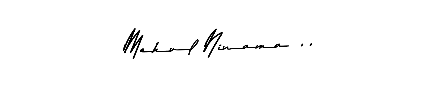 This is the best signature style for the Mehul Ninama ,, name. Also you like these signature font (Asem Kandis PERSONAL USE). Mix name signature. Mehul Ninama ,, signature style 9 images and pictures png