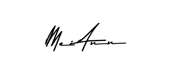 How to make Mei Ann name signature. Use Asem Kandis PERSONAL USE style for creating short signs online. This is the latest handwritten sign. Mei Ann signature style 9 images and pictures png