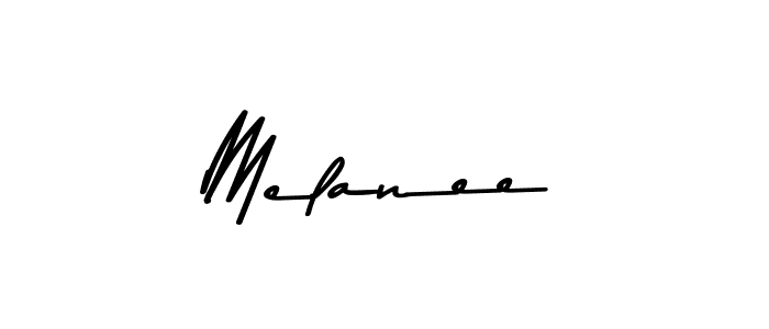 How to make Melanee name signature. Use Asem Kandis PERSONAL USE style for creating short signs online. This is the latest handwritten sign. Melanee signature style 9 images and pictures png
