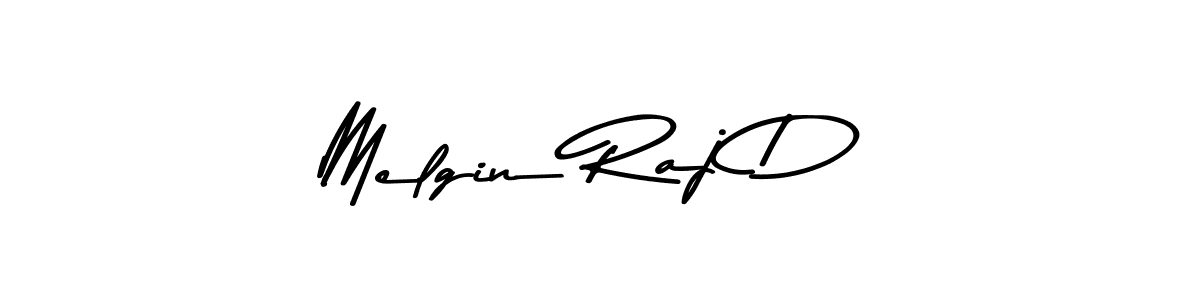 How to make Melgin Raj D name signature. Use Asem Kandis PERSONAL USE style for creating short signs online. This is the latest handwritten sign. Melgin Raj D signature style 9 images and pictures png