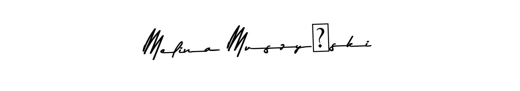 How to make Melina Muszyński name signature. Use Asem Kandis PERSONAL USE style for creating short signs online. This is the latest handwritten sign. Melina Muszyński signature style 9 images and pictures png