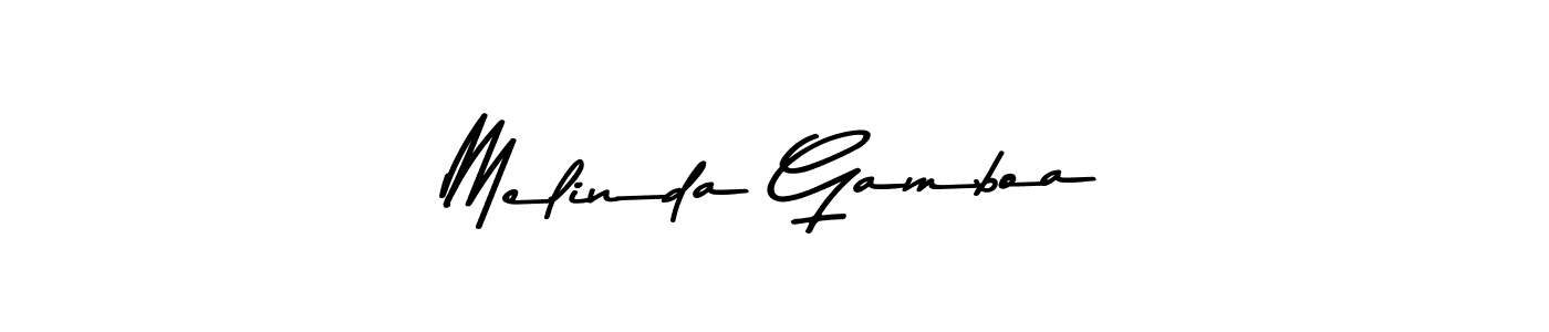 How to make Melinda Gamboa name signature. Use Asem Kandis PERSONAL USE style for creating short signs online. This is the latest handwritten sign. Melinda Gamboa signature style 9 images and pictures png