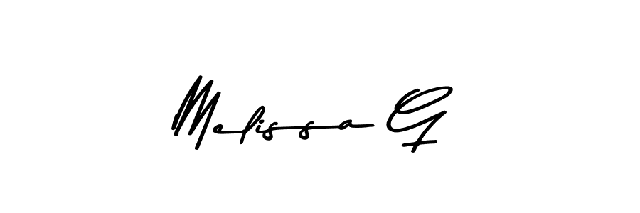 Create a beautiful signature design for name Melissa G. With this signature (Asem Kandis PERSONAL USE) fonts, you can make a handwritten signature for free. Melissa G signature style 9 images and pictures png