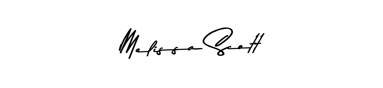 Create a beautiful signature design for name Melissa Scott. With this signature (Asem Kandis PERSONAL USE) fonts, you can make a handwritten signature for free. Melissa Scott signature style 9 images and pictures png