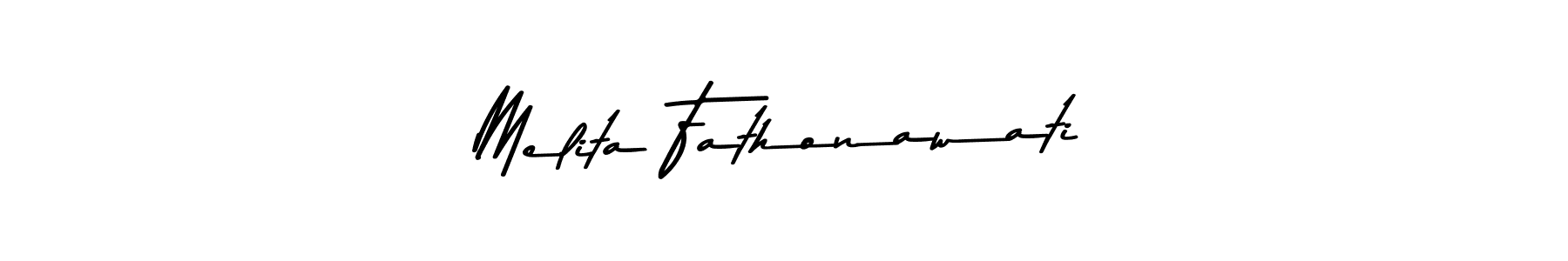 Also You can easily find your signature by using the search form. We will create Melita Fathonawati name handwritten signature images for you free of cost using Asem Kandis PERSONAL USE sign style. Melita Fathonawati signature style 9 images and pictures png