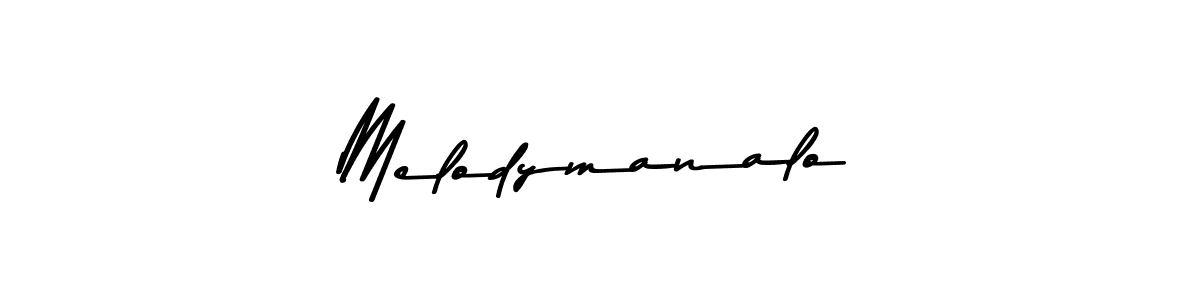 How to make Melodymanalo name signature. Use Asem Kandis PERSONAL USE style for creating short signs online. This is the latest handwritten sign. Melodymanalo signature style 9 images and pictures png